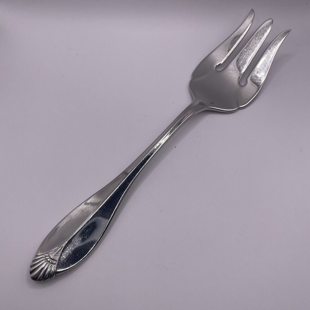 Oneida KINGSWOOD Cold Meat Serving Fork Glossy Stainless Steel 8 5/8" Replacemen